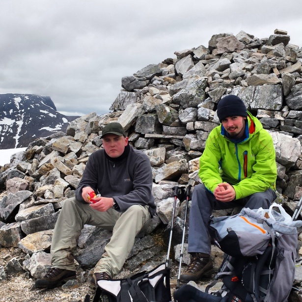 On the summit of Sgurr a'Mhaim. Exhausted.